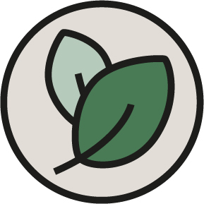 Grönt löv-ikon med beige bakgrund